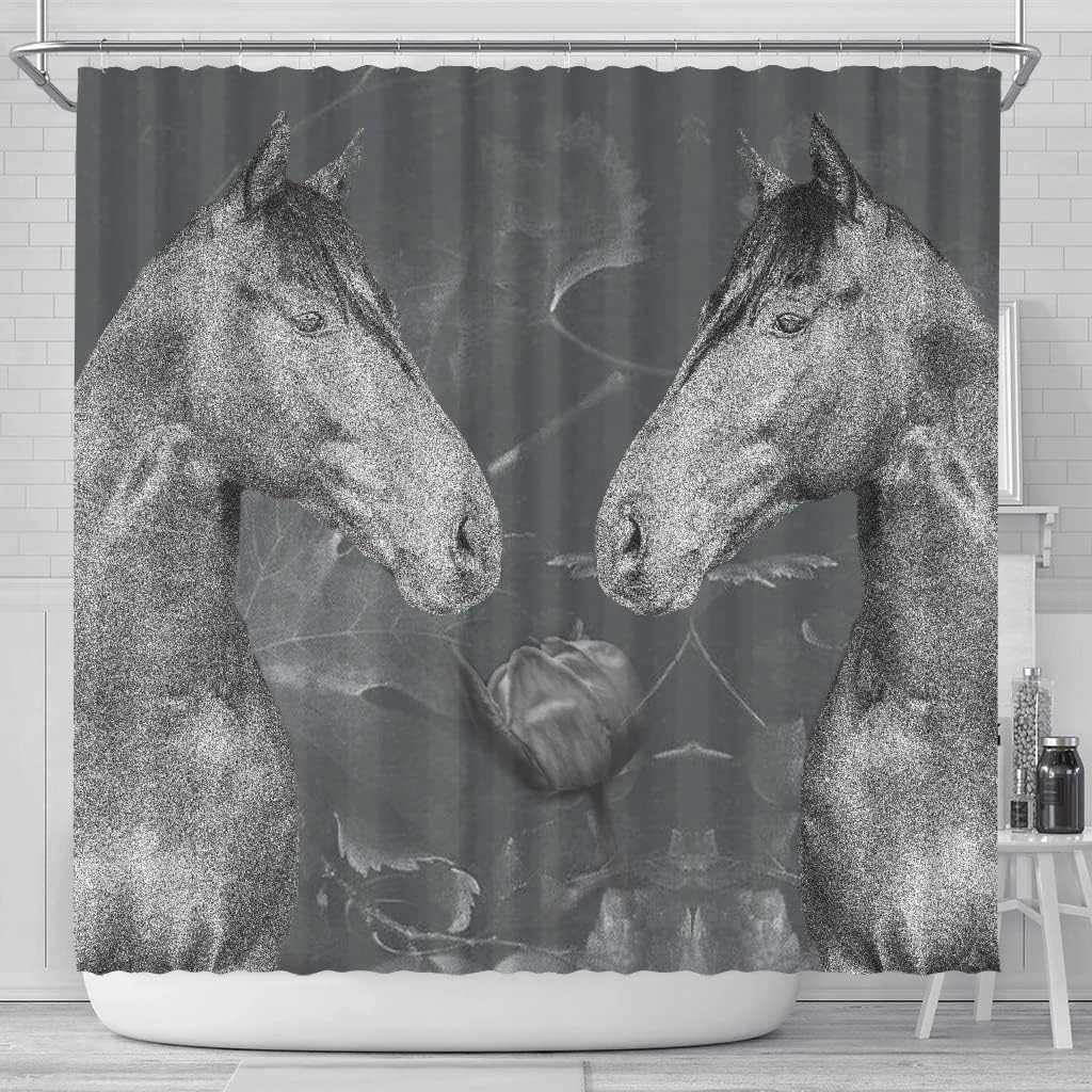 Thoroughbred Horse Print Shower Curtain for Horse Lovers