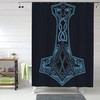 Thor's Hammer Mythology Shower Curtain for a Scandinavia-Inspired Bathroom