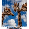 Three Giraffes Print Shower Curtain For Bathroom Tub Set