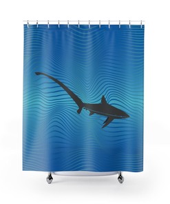 Thresher Shark Waterproof Fabric Shower Curtain