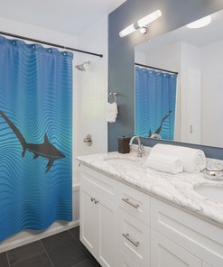 Thresher Shark Waterproof Fabric Shower Curtain