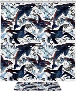 Thrilling Arctic Killer Shark Shower Curtain for Your Bold and Adventurous Bathroom