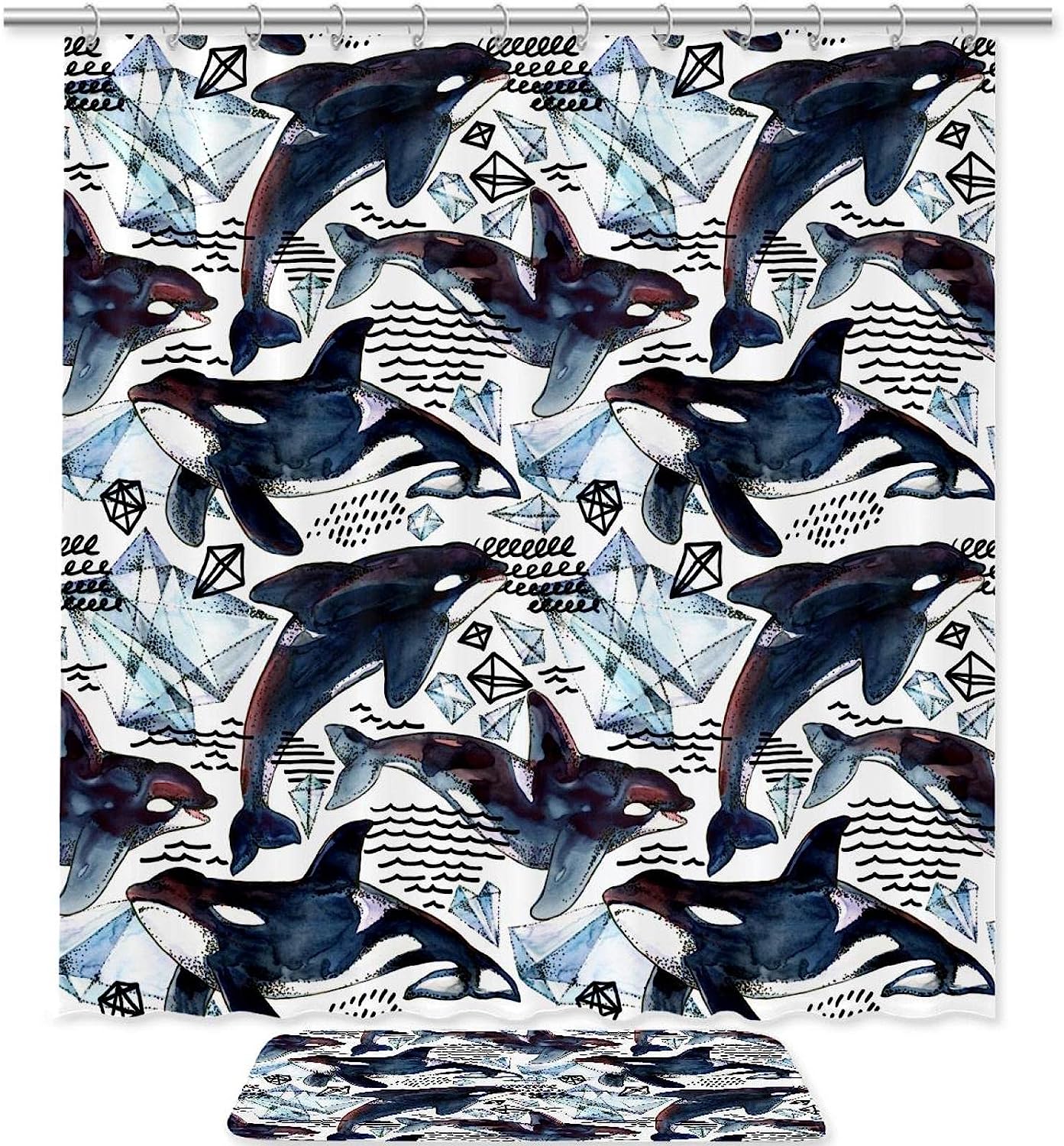 Thrilling Arctic Killer Shark Shower Curtain for Your Bold and Adventurous Bathroom