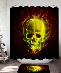 Thrilling Electric Skull Shower Curtain for Gothic Decor