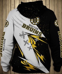Thunder Design All Over Print Boston Bruins Hoodie 3D Pullover Nhl