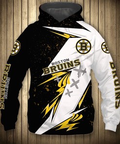 Thunder Design Pullover Nhl Boston Bruins All Over Print 3D Hoodie