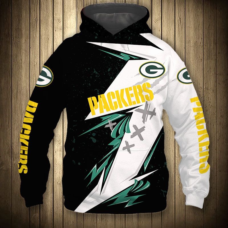 Thunderous Green Bay Packers 3D Zip Hoodie With Graphic Prints For Fans