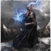 Thunderous Mjolnir Norse God Shower Curtain- Cloth Fabric Bathroom Decor Featuring Thor of Asgard  