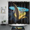 Tie Dye Print Shower Curtain with Stars Design 