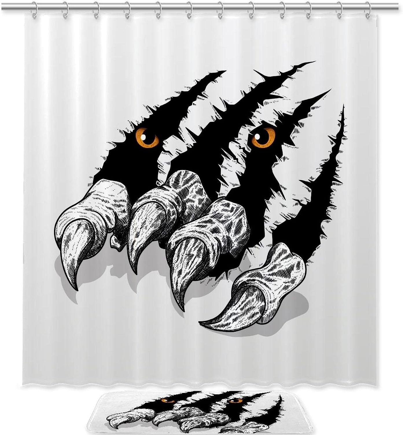 Tiger Claws Scratches Waterproof Shower Curtain for Bathroom Decor