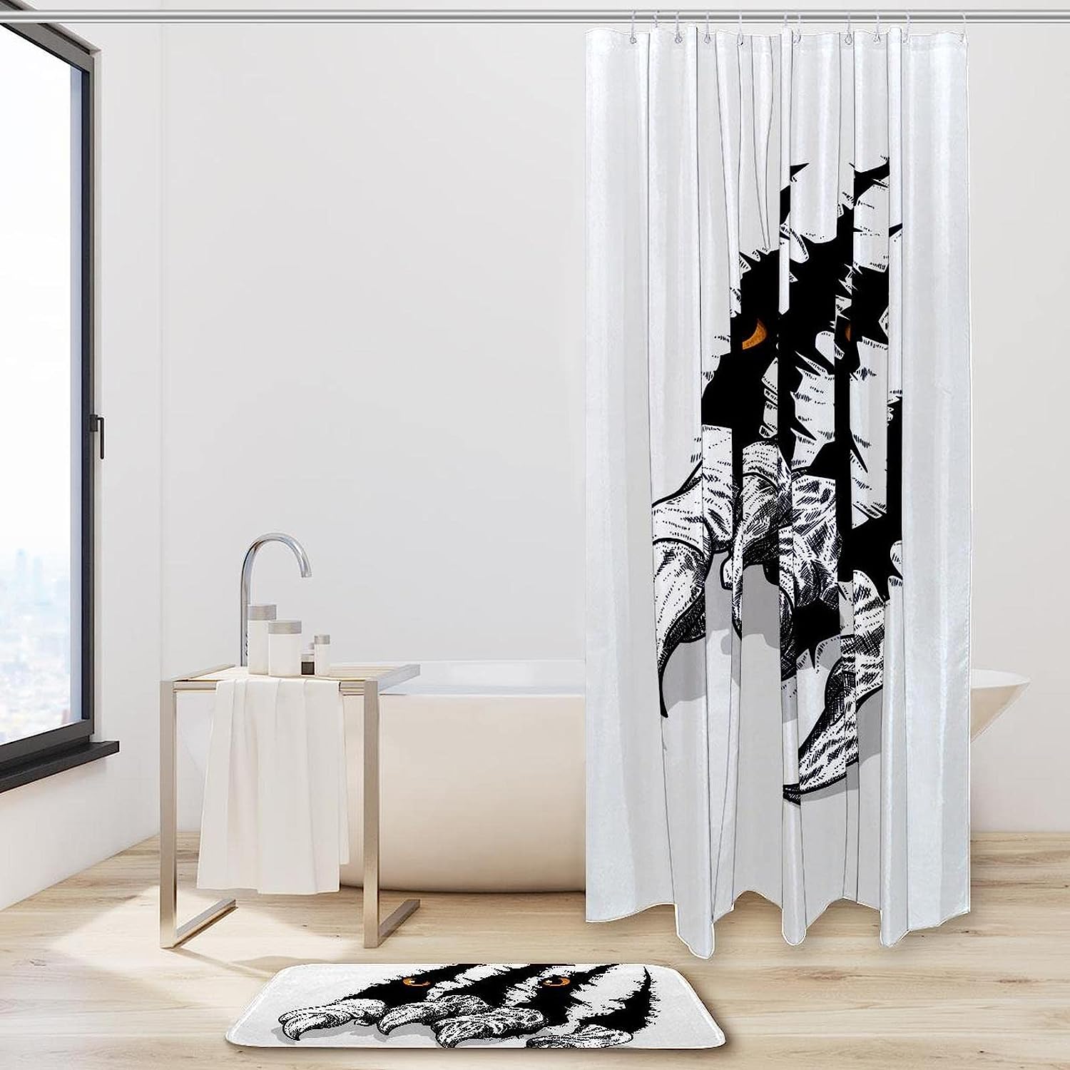 Tiger Claws Scratches Waterproof Shower Curtain for Bathroom Decor