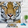 Tiger Close-up Fabric Shower Curtain - Waterproof for Bathroom Hooks