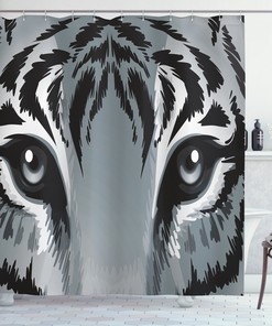 Tiger Eye Sharp Eyes Wildlife Print Shower Curtain - A Vibrant And Colorful Design For Your Bathroom