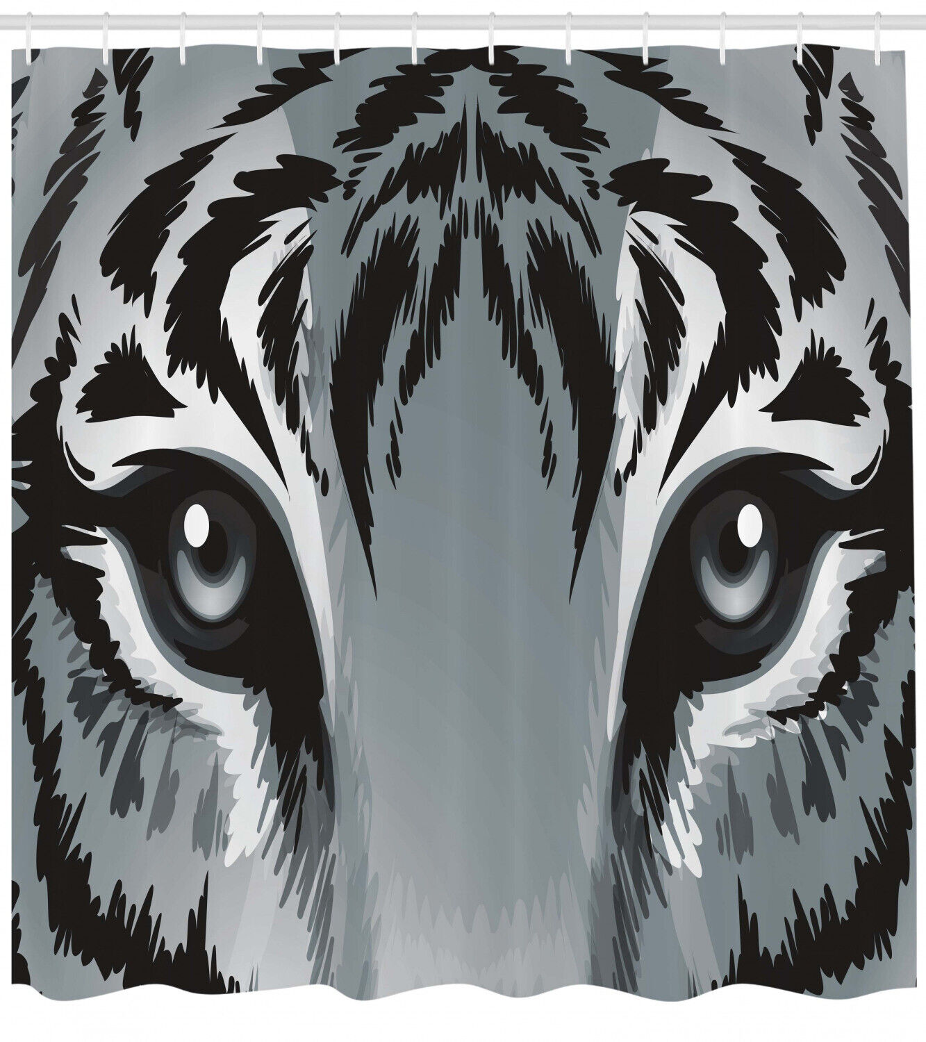 Tiger Eye Sharp Eyes Wildlife Print Shower Curtain - A Vibrant And Colorful Design For Your Bathroom - Image 2