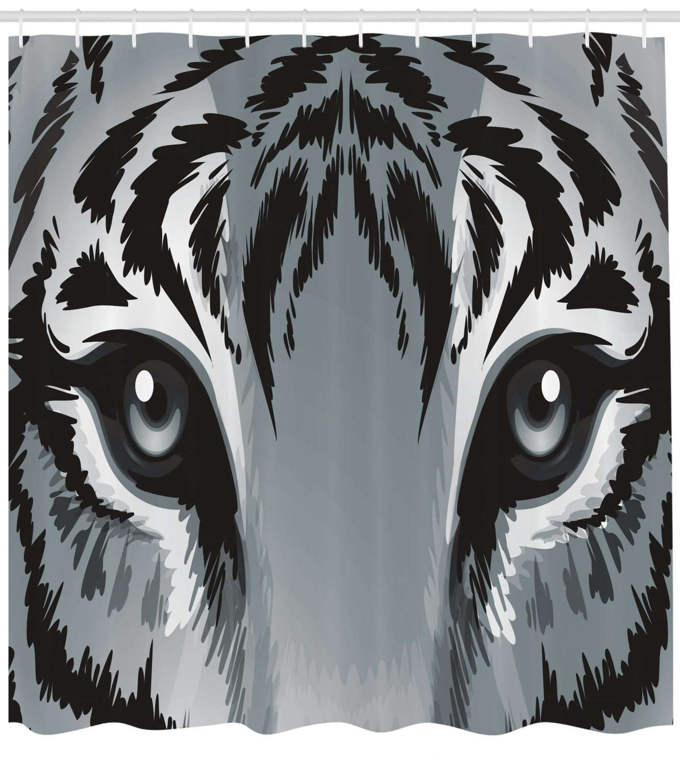 Tiger Eye Sharp Eyes Wildlife Print Shower Curtain - A Vibrant And Colorful Design For Your Bathroom - Image 4