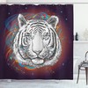Tiger From Outer Space Print Animal Shower Curtain For Bathroom Decor