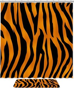Tiger Grain Waterproof Shower Curtain for Natural Bathroom Decor