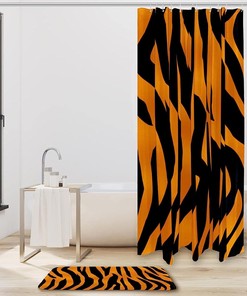 Tiger Grain Waterproof Shower Curtain for Natural Bathroom Decor