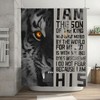 Tiger Inspirational Quotes Black Brown Wildlife Motivational Words Boys Bath Decor Waterproof Fabric Shower Curtain
