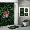 Tiger Leaves Animal Print Shower Curtain for Nature-Inspired Bathroom Decor