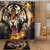 Tiger Mouth Waterproof Shower Curtain for Intense Bathroom Decor