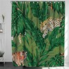 Tiger Print Fabric Shower Curtain for Wildlife Bathroom Decor