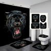 Tiger Shower Curtain - Black Bathroom Decor With Waterproof Fabric And Cute Animal Print