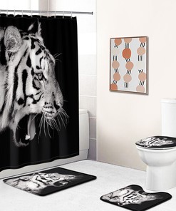 Tiger Shower Curtain for Roaring Bathroom Decor