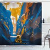 Tiger Striped African Shower Curtain In City Print For Bathroom Decor