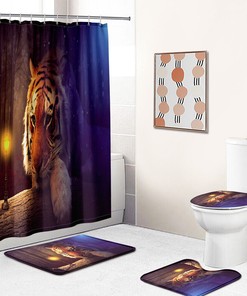 Tiger Wild Beast Waterproof Shower Curtain For Animal-Lovers - Forest Animal Tiger Wild Beast