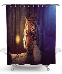 Tiger Wild Beast Waterproof Shower Curtain For Animal-Lovers - Forest Animal Tiger Wild Beast