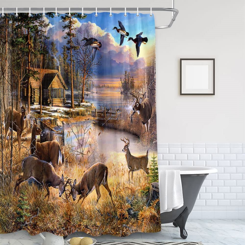 Tiger Wildlife Bathroom Curtain - Image 2