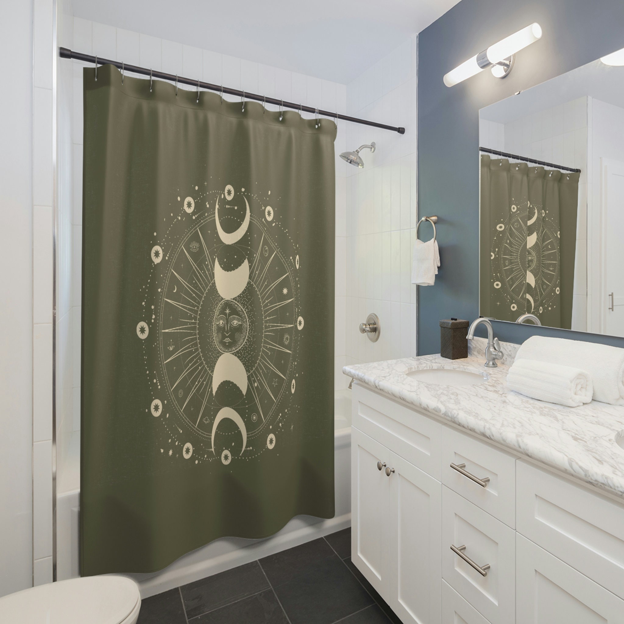 Tiger and Prince Tattoo Print Shower Curtain for Bathroom