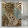 Tiger and Zebra Print Shower Curtain with African Style
