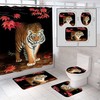 Tiger in Maple Leaf Forest Shower Curtain, Nature and Wildlife Print and Waterproof