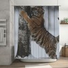 Tiger in Snow Forest Quick-Drying Shower Curtain Weighted Hem - Home Bathroom Decor 