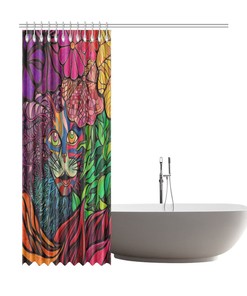 Tiger in Tropical Jungle Shower Curtain - Roar up Your Bathroom Decor - Waterproof Home Decor