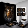 Tigre Impermeable Cortina De Ducha Ba Estera Cubierta De Inodoro Set
