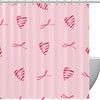 Timeless Pattern with Pink Love Hearts Shower Curtain for Your Traditional Bathroom