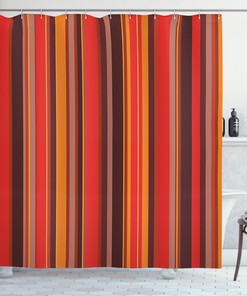 Tiny Lines Print Shower Curtain For Minimalist Bathroom