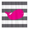 Titanium, Hot Pink, and White Whale Shower Curtain for a Bold Bathroom Look 
