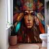 To the Mystic World of Bohemian Goddess Mandala Tribal Native Shower Curtain, Boho Chic Bathroom Decor