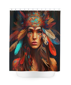 To the Mystic World of Bohemian Goddess Mandala Tribal Native Shower Curtain, Boho Chic Bathroom Decor