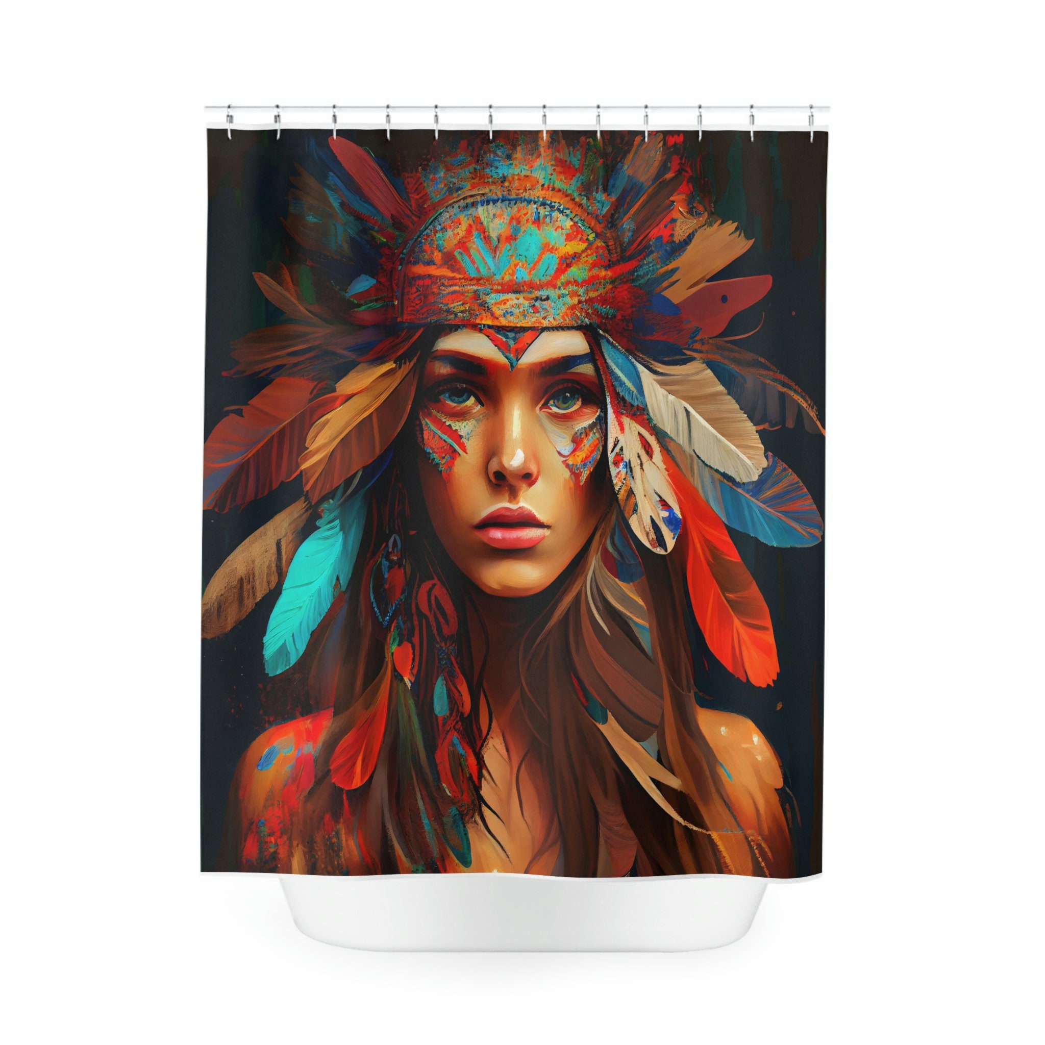 To the Mystic World of Bohemian Goddess Mandala Tribal Native Shower Curtain, Boho Chic Bathroom Decor