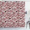Toadstool Mushroom Print Red and White Shower Curtain for Bathroom