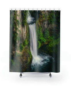 Toketee Falls Oregon Shower Curtain - Nature Decor for Bath and Shower Stall