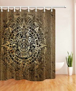 Tonatiuh Aztec Sun Stone Calendar Shower Curtain