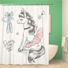 Topyee Cute Pink Pony Ballerina Cartoon Baby Tutu Horse Animal Shower Curtain