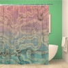 Topyee Sliced Marble Rose Gold Overlaid on Pink and Greenes Shower Curtain for a Chic Bathroom