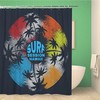 Topyee Surf and Surfing in Hawaii Stylization Vinyl Recordes Shower Curtain for a Beachy Bathroom